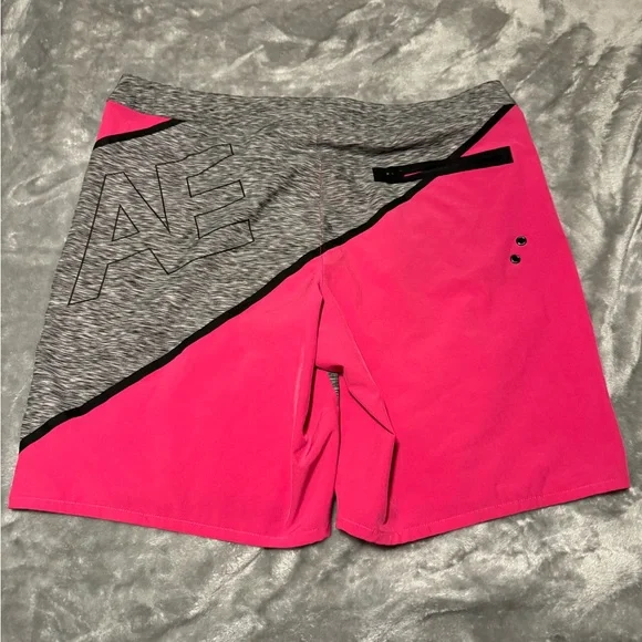 American Eagle Outfitters Pink and Gray Men Swim Hybrids - Picture 2 of 3